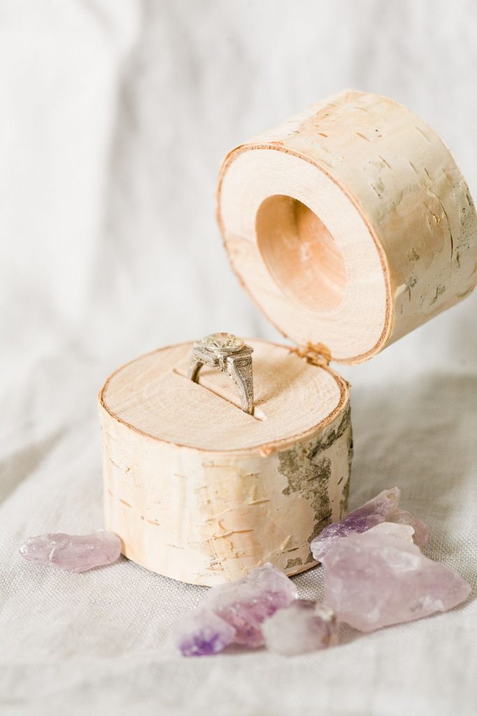 Boîte à bagues en bois de bouleau