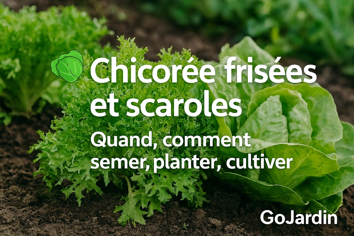 Chicorées frisées et scaroles au potager, quand et comment semer, planter et cultiver pour obtenir des salades croquantes et savoureuses