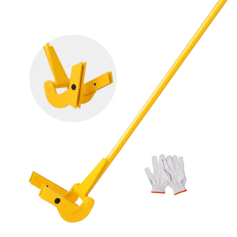 Démonte-palette VEVOR à long manche jaune, livré avec une paire de gants